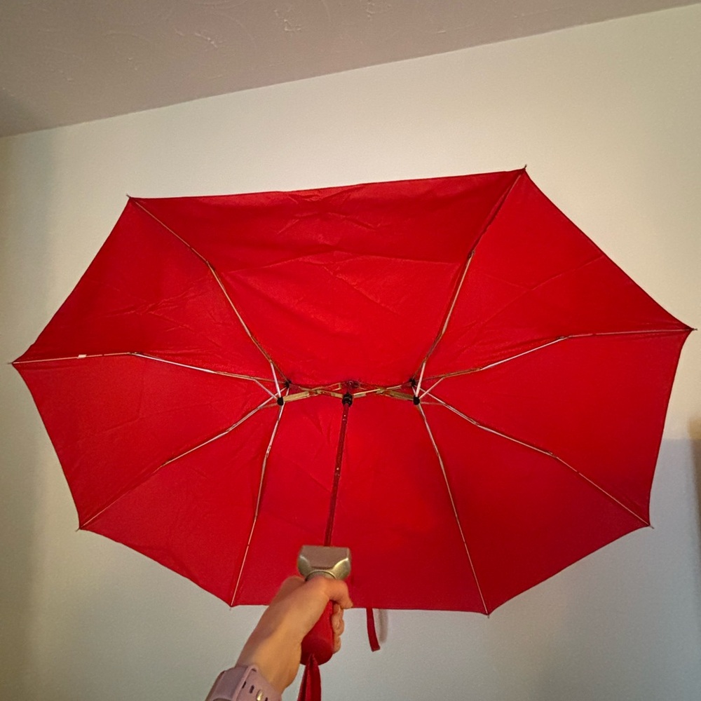 Kikkerland Umbrella for Two | Double Folding | Red | Like New